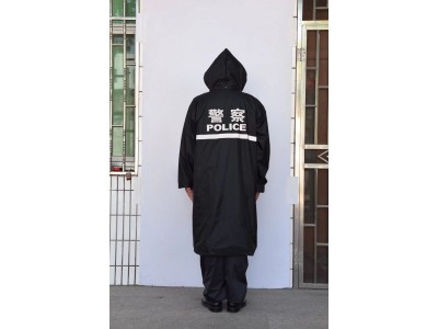 警用黑色雨衣-長款風(fēng)衣