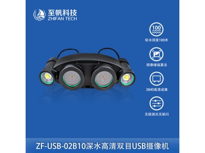 新款高清USB2攝像頭水下機(jī)器人ROV視覺(jué)雙目測(cè)距算法配燈海水